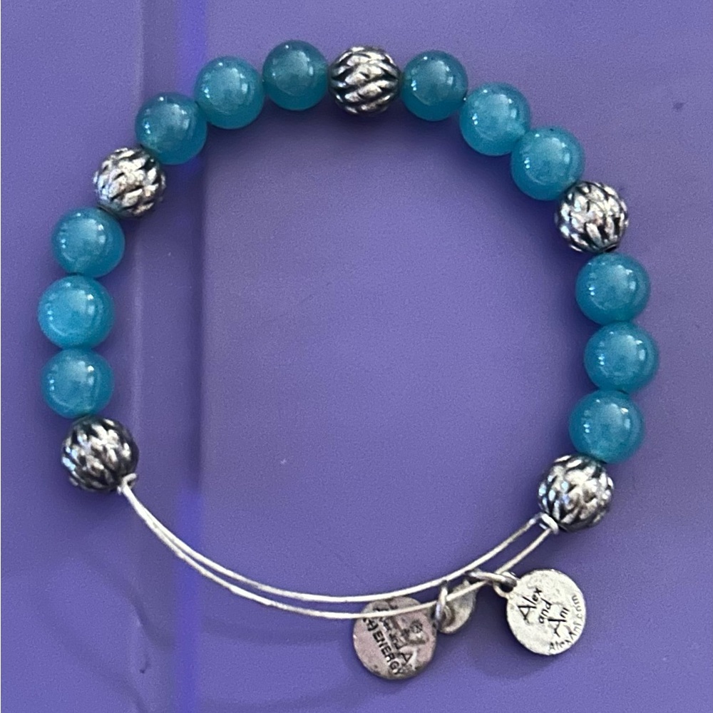 Alex & Ani Silver & Aqua Beads Bracelet